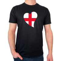 Herren T-Shirt England Flagge Herz