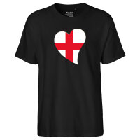 Herren T-Shirt England Flagge Herz