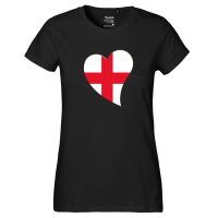 Damen T-Shirt England Flagge Herz