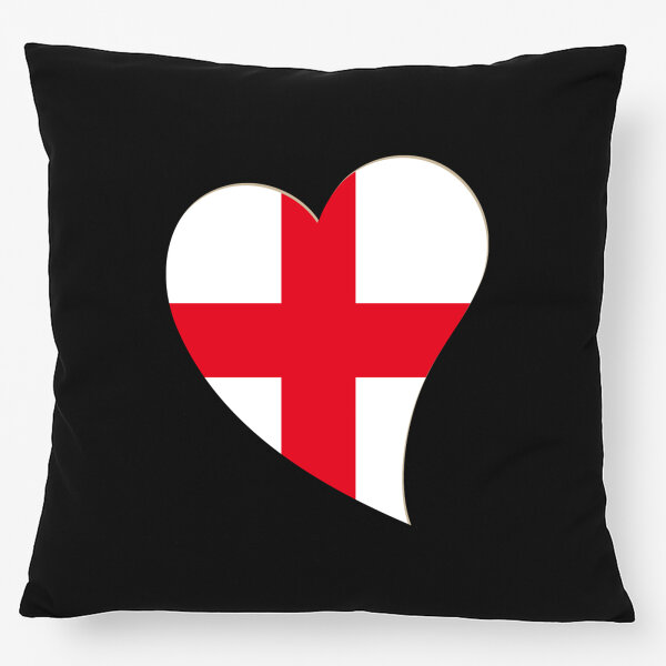 Kissen England Flagge Herz 40x40cm