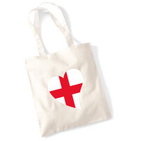 Jutebeutel England Flagge Herz 10 Liter