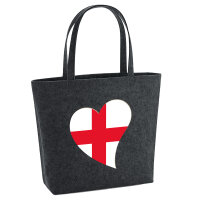 Filz Shopper England Flagge Herz 22 Liter