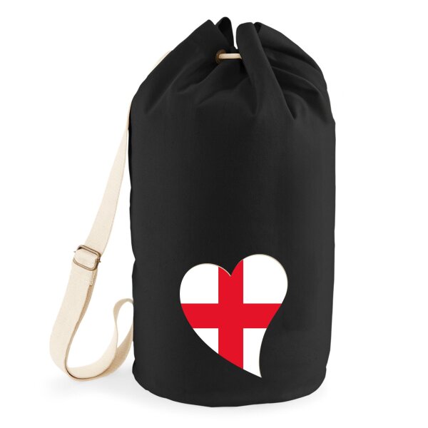 Seesack England Flagge Herz 20 Liter Black