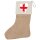 Weihnachtsstrumpf England Flagge Herz Beige Jute