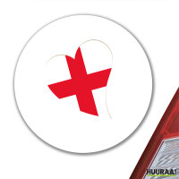 Aufkleber England Flagge Herz 10cm rund