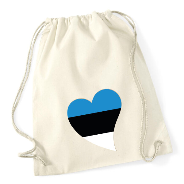 Turnbeutel Estland Flagge Herz 12 Liter