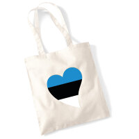 Jutebeutel Estland Flagge Herz 10 Liter