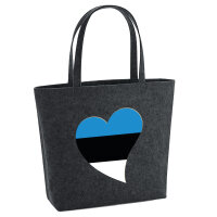 Filz Shopper Estland Flagge Herz 22 Liter