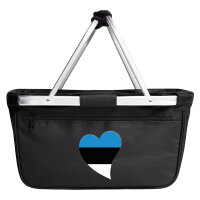Einkaufskorb faltbar Estland Flagge Herz 20 Liter Black