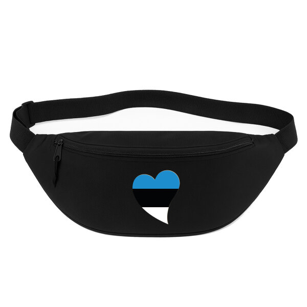 Bauchtasche Estland Flagge Herz 2,5 Liter Black