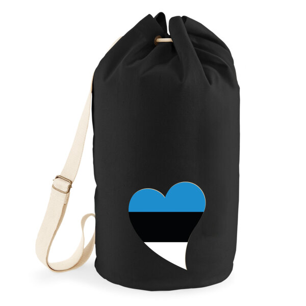 Seesack Estland Flagge Herz 20 Liter Black