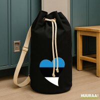 Seesack Estland Flagge Herz 20 Liter Black