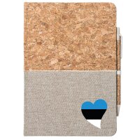 Notizbuch A5 Estland Flagge Herz 80 Blatt inkl....