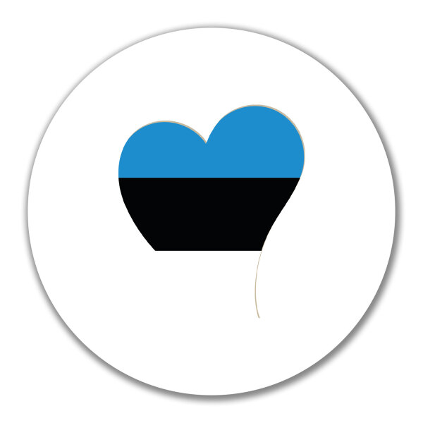 Aufkleber Estland Flagge Herz 10cm rund