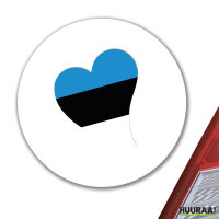 Aufkleber Estland Flagge Herz 10cm rund