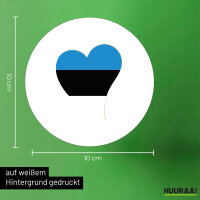 Aufkleber Estland Flagge Herz 10cm rund