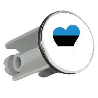 Waschbeckenstöpsel Estland Flagge Herz 4cm