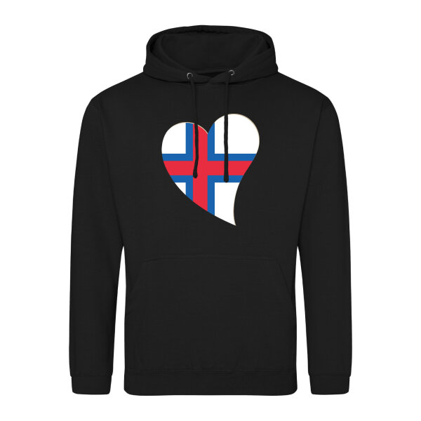 Unisex Hoodie Färöer Flagge Herz
