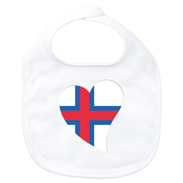 Baby Lätzchen Färöer Flagge Herz Klettverschluss
