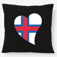 Kissen Färöer Flagge Herz 40x40cm