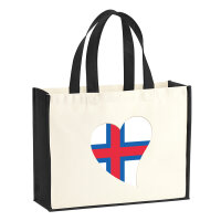 Jutetasche F&auml;r&ouml;er Flagge Herz 21 Liter...
