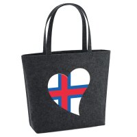 Filzshopper F&auml;r&ouml;er Flagge Herz, 22 Liter