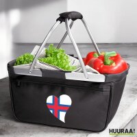 Einkaufskorb faltbar Färöer Flagge Herz 20...
