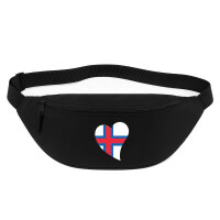 Bauchtasche Färöer Flagge Herz 2,5 Liter Black