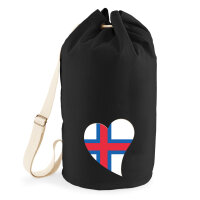 Seesack Färöer Flagge Herz 20 Liter Black