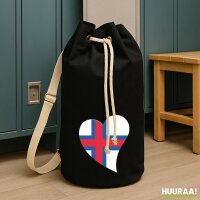 Seesack Färöer Flagge Herz 20 Liter Black