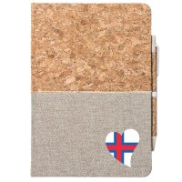 Notizbuch A5 Färöer Flagge Herz 80 Blatt inkl....