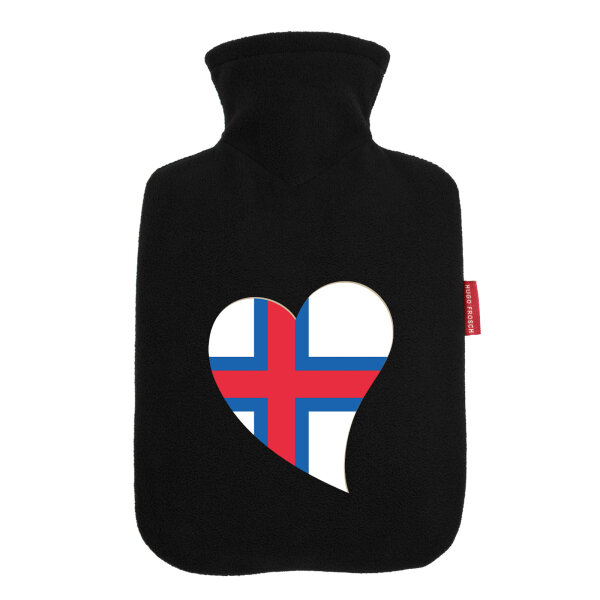 Wärmflasche Färöer Flagge Herz