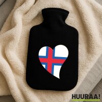 Wärmflasche Färöer Flagge Herz
