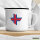 Emaille Tasse Färöer Flagge Herz 300ml Vintage