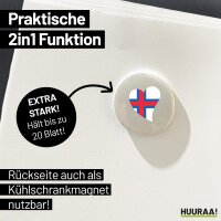 Magnet Färöer Flagge Herz 59mm Kühlschrankmagnet
