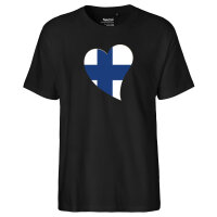 Herren T-Shirt Finnland Flagge Herz