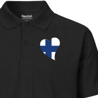 Herren Polo Shirt Finnland Flagge Herz