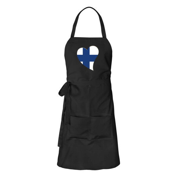 Schürze Finnland Flagge Herz mit Taschen