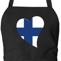 Schürze Finnland Flagge Herz mit Taschen