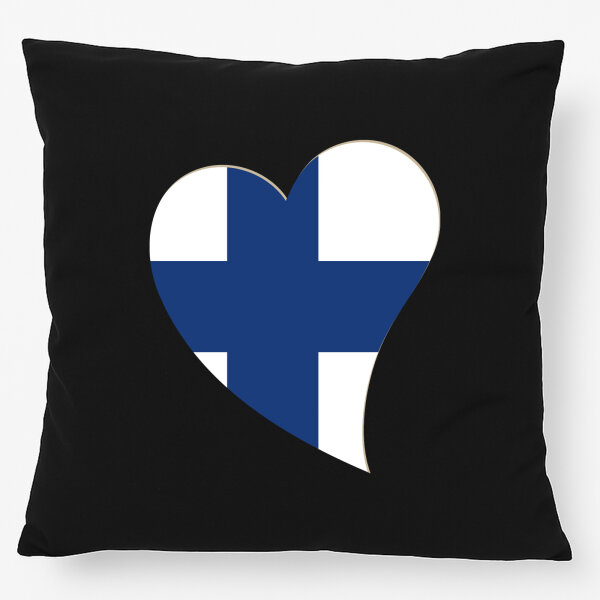 Kissen Finnland Flagge Herz 40x40cm
