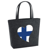 Filz Shopper Finnland Flagge Herz 22 Liter
