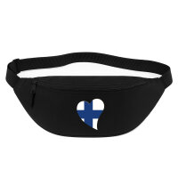 Bauchtasche Finnland Flagge Herz 2,5 Liter Black