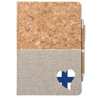 Notizbuch A5 Finnland Flagge Herz 80 Blatt inkl....