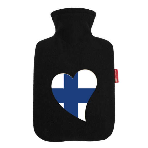 Wärmflasche Finnland Flagge Herz