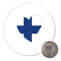 Magnet Finnland Flagge Herz 59mm K&uuml;hlschrankmagnet