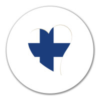 Aufkleber Finnland Flagge Herz 10cm rund