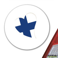 Aufkleber Finnland Flagge Herz 10cm rund