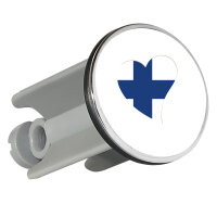 Waschbeckenstöpsel Finnland Flagge Herz 4cm