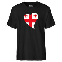 Herren T-Shirt Georgien Flagge Herz