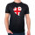 Herren T-Shirt Georgien Flagge Herz